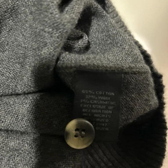 Raffi Button Henley Sweater Men’s XL/54 Gray Cashmere Wool Cotton Quiet - Picture 7 of 10